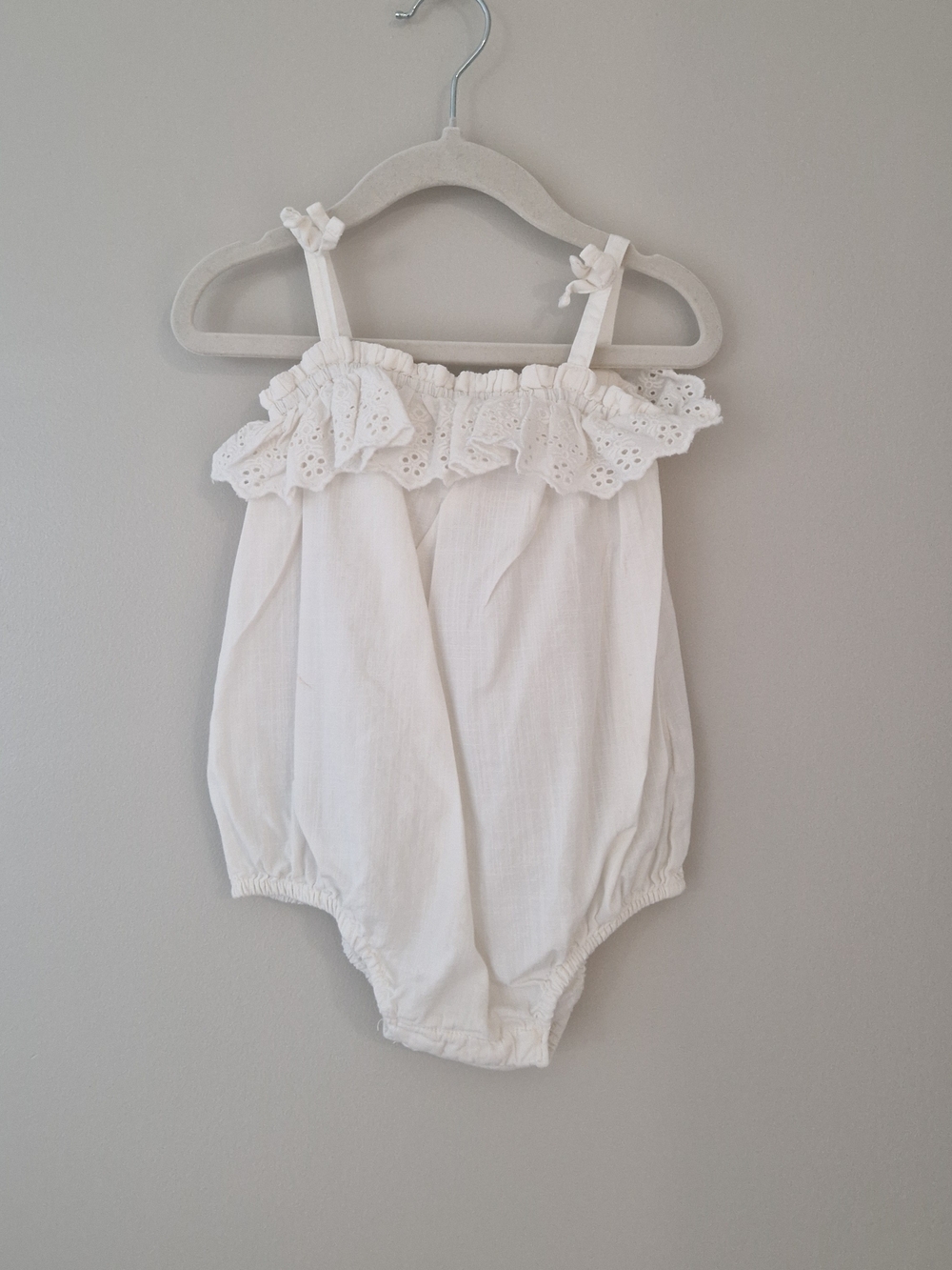 Old Navy White Eyelet Ruffle Baby Romper